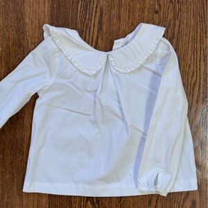 Jacadi Paris White Ruffled Collar Girls Shirt